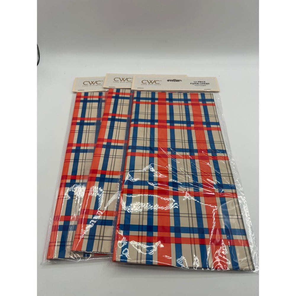 CWC Cook With Color 36pc Plaid Paper Liners Sandwich Wrap 11.8in GRILLTG4